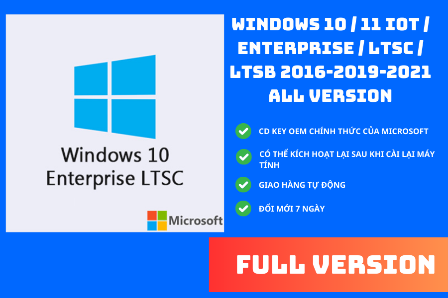 WINDOWS 10/11 IoT / Enterprise / LTSC N / LTSC / LTSB 1PC RETAIL